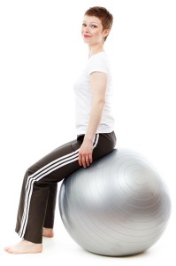 fit ball and abdominal crunches
